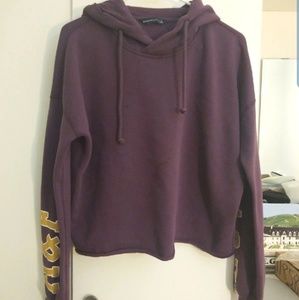 Abicrombie and Fitch plum crop top hoodie